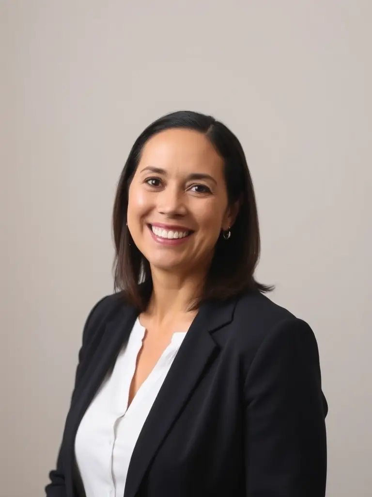 A professional headshot of Elaine Fernandes, a friendly and approachable mortgage broker, smiling confidently.